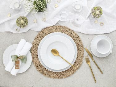 CreaTable Barcelona: 12-Piece Porzellan Geschirrset - Tafelservice, spülmaschinen- und mikrowellengeeignet, Made in Europe