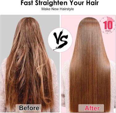 Бездротова щітка для випрямлення волосся – портативна щітка для подорожей, міні-щітка для випрямлення волосся для жінок, зарядка USB-C, керамічне покриття, легка для корекції, захист від опіків, чорно-червона