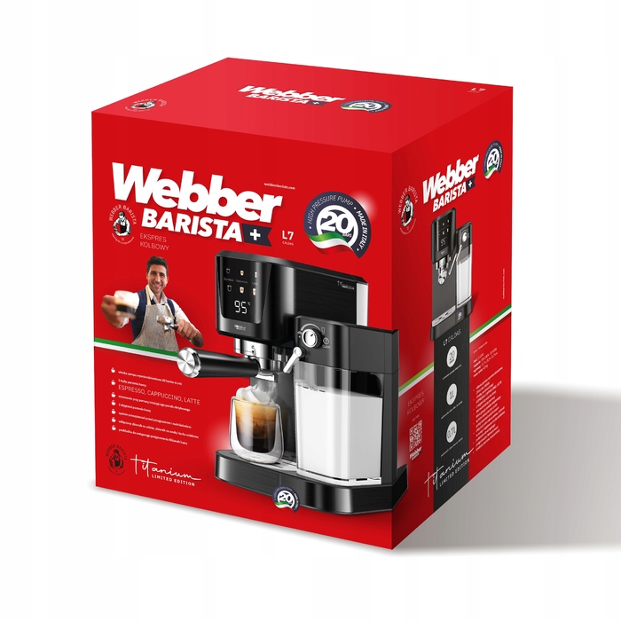 Ріжкова кавомашина Webber L7 Caldas, 1350 Вт, 20 бар