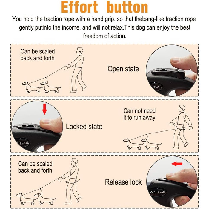 KOOLTAIL Подвійна висувна собача шлейка - міцна, двоколірна 5 м висувна шлейка для собак маленьких, середніх та великих порід, для прогулянок, 2 собаки до 50 кг, сіра