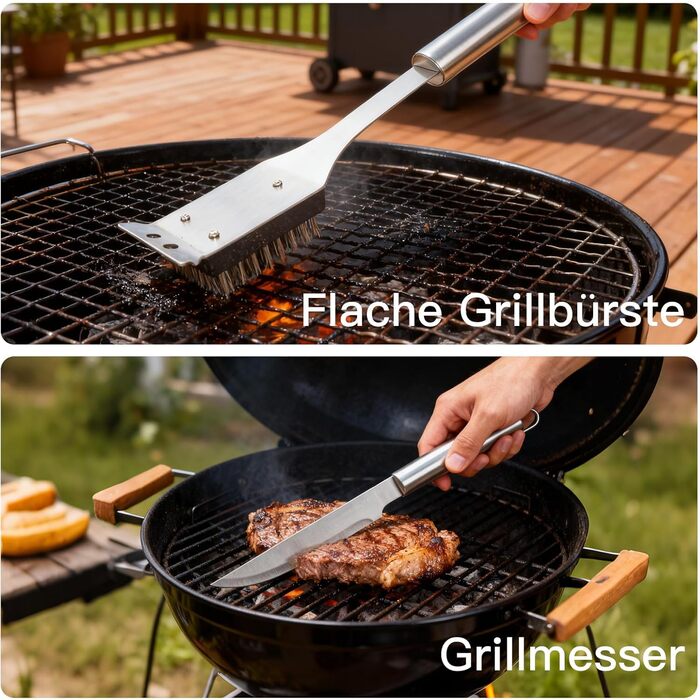 Набір грилю OUUTMEE 30шт з алюмінієвим кейсом: шампур, щипці, лопатка, ніж, пензлик для соусу. Інструменти для грилю, кемпінгу та відпочинку на природі