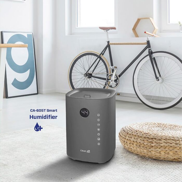 Зволожувач повітря з UVC-стерилізацією, іонізатором та ароматерапією Clean Air Optima CA-605 Smart Top Filling (Титан)