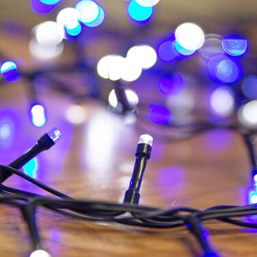 LED гірлянда WISD 13м, 200 LED, рожево-біла. Диммування, 12 режимів, таймер, EU штекер. Декор для ялинки, балкона, кімнати, саду.