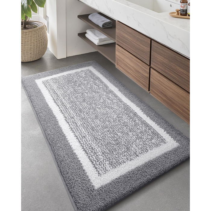 Килимок для ванної кімнати COLOR&GEOMETRY 60x150 см сірий - неслизький, швидковисихаючий