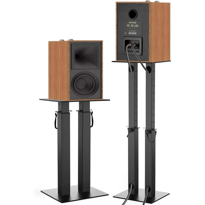 Підставки для колонок, регульовані по висоті, 2 шт, універсальні, з управлінням кабелів, чорні