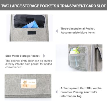Рюкзак-переноска для котів та собак, дихаючий, сірий | Рюкзак для тварин для подорожей, прогулянок, хандлінгу