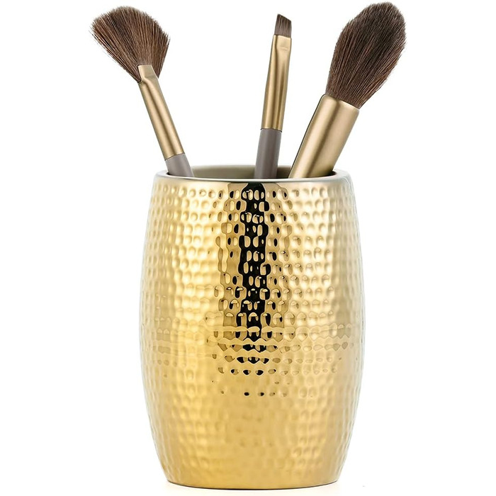 Набір дозатора мила Gold, 3 шт. Керамічний аксесуар для ванної кімнати: дозатор мила, мильниця та стакан для зубних щіток, розкішний дизайн для ванної та гостьового WC