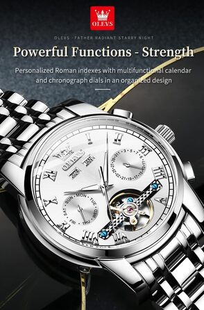 Чоловічий наручний годинник OLEVS 6607: кварцовий, водонепроникний, з ремінцем з натурального дерева, сріблястий/білий