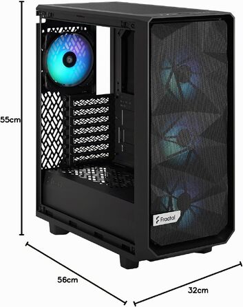 Корпус для ПК Fractal Design Meshify 2 Compact Black ATX Mid Tower, RGB, загартоване скло (Light Tint), високий повітряний потік