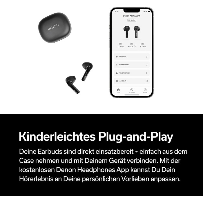Бездротові навушники Denon AH-C500W - білі, Bluetooth, з мікрофоном, водостійкі