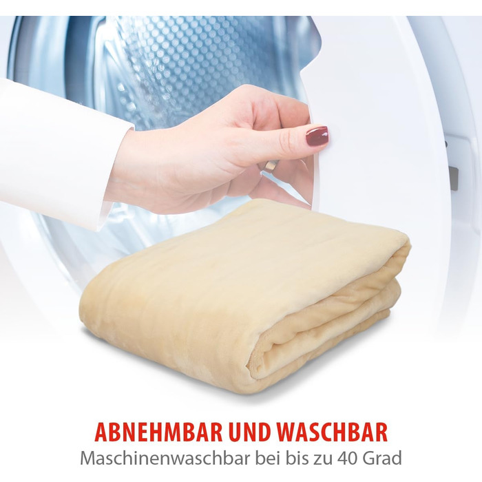 Електрична ковдра Alpina 180x130 см - 60W, 3 режими нагріву, біла, поліестер