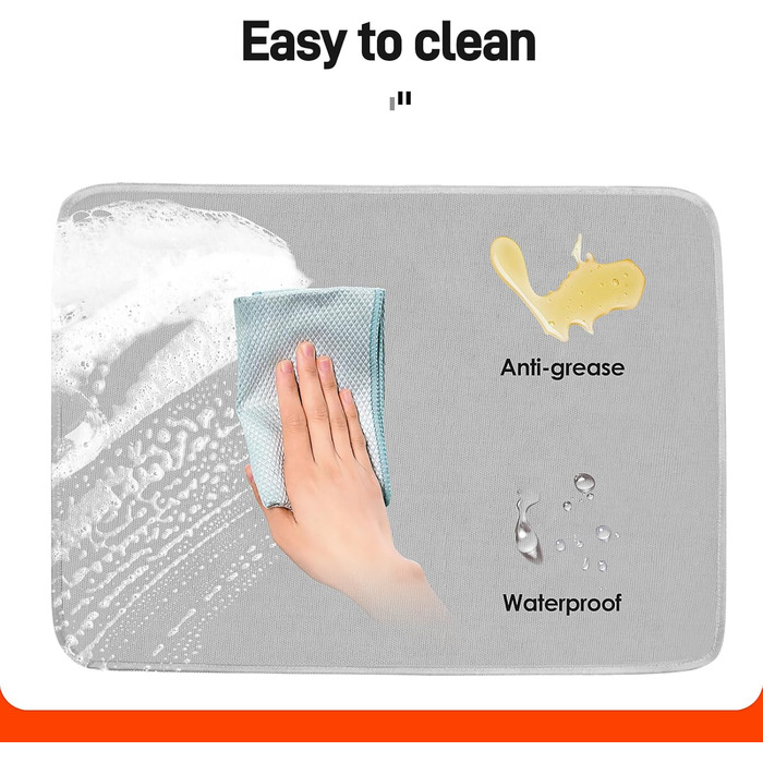 Термостійкий килимок під фритюрницю 2 шт. 40 x 45 см, 1 мм - захист від нагріву, для кухонних стільниць, масло- та водовідштовхувальний, легко миється (сірий, 40x60x0.1 см)