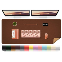 Підкладка на стіл шкіряна велика двостороння водонепроникна Robbenbraun 120x60 см для письма та малювання коричнева