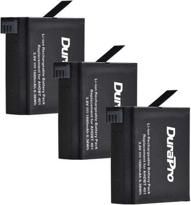 Акумулятор DuraPro 3X 1680mAh + USB LED Зарядний пристрій для GoPro Hero4 AHDBT-401