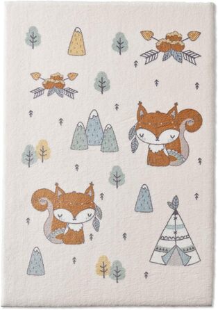 Taracarpet Rug for Children's Room, Kids' Rug and Teen Room Rug, Soft, Cozy, and Soft in Various Designs, Squirrel Brown, 080x150 cm