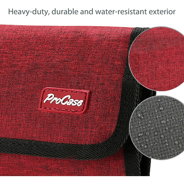 Органайзер для подорожей ProCase: сумка для аксесуарів електроніки, USB-кабелі, SD-картки, навушники, флеш-накопичувачі (червоний)