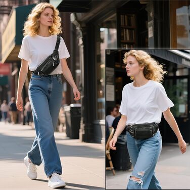 Стильна бананка для жінок з натуральної шкіри (бананка на пояс, шкіряна бананка, чорна бананка)