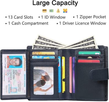 SENDEFN Wallet for Men RFID Protection Men's Wallet Leather Multifunctional Wallets, ID & Card Holders for Men