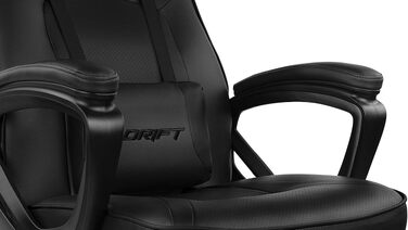 Ігрове крісло DRIFT GAMING DR50 (DR50BL) професійне, регулювання висоти, гойдальний механізм, м'які підлокітники, штучна шкіра, чорне, 67x122-131x67 см