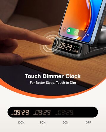 Бездротова зарядка SwanScout 708S для Samsung Galaxy S26 Ultra/+/S26/S25/S24/S23/S22/S21, Galaxy Watch Ultra/8/7/6/5/4, Galaxy Buds4 Pro (Без адаптера) Чорна