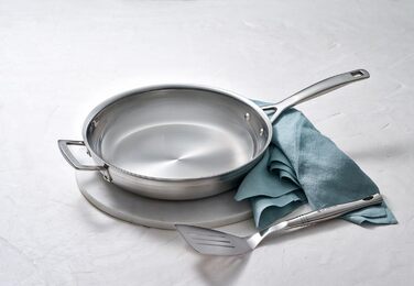 Сковорода Le Creuset з нержавіючої сталі 3-шарова, Ø 28 см, для всіх плит (індукція, духовка), срібляста