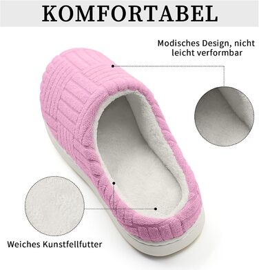 Зручні антиковзні домашні тапочки з memory foam бавовни для жінок (38/39 EU, Рожеві)