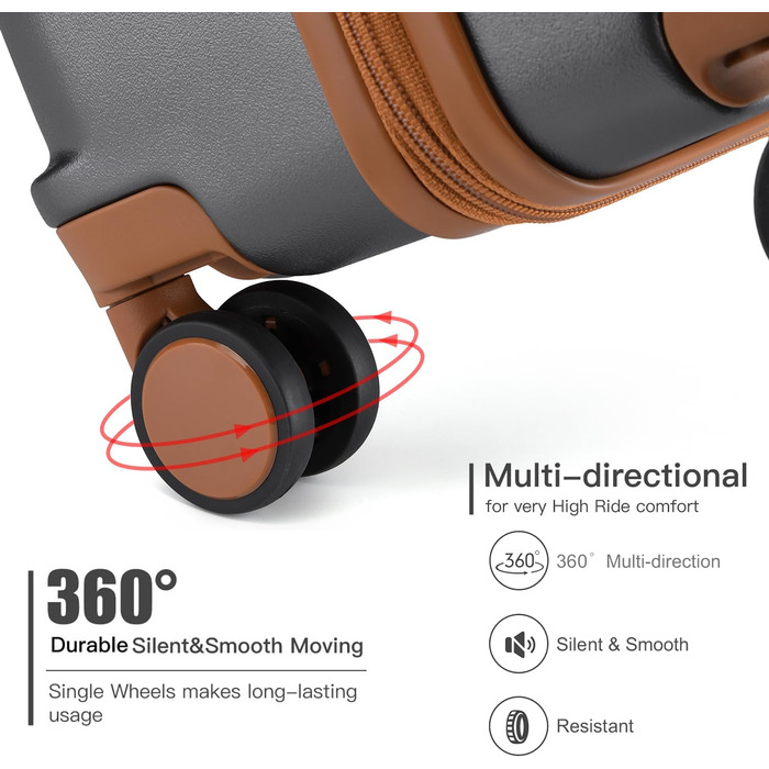 Чемодан ручної поклажі British Traveller середнього розміру, 64 x 43 x 26.5 см, з TSA-замком, ABS+PC, сірий