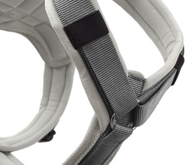 Нашийник для собак HUNTER Maldon, світло-сірий/сірий, м'який, з 3M Scotchlite, регулюється, з м'яким ручним захопленням, розмір S-M