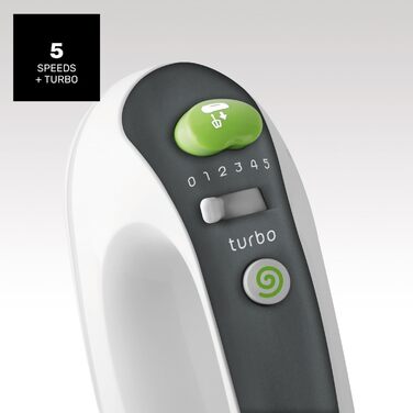 Електричний міксер Taurus 300W з 5 швидкостями та турбо-функцією | Білий | З набором насадок