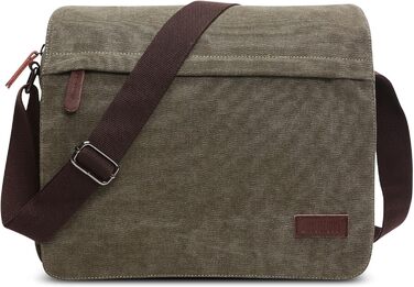 Чоловіча сумка через плече Deevorca Vintage Canvas, 14 дюймів, для ноутбука, подорожей, школи, туризму, зеленого кольору