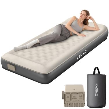 Надувний матрац KASIMO TPU самонадувний 1-місний з електричним насосом та подушкою, 190x90x22 см для дому та кемпінгу