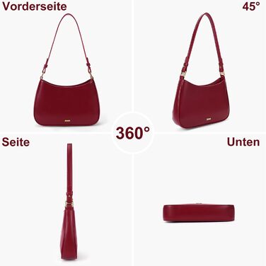 Сумка жіноча TIAASTAP Hobo Bag червона: стильна сумка на плече з PU шкіри для дівчат-підлітків