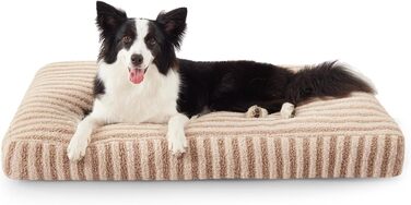 Ліжко для собак середніх порід Pawk, м'яке, знімний чохол, антиковзаюча, 74x53x8 см, коричневе