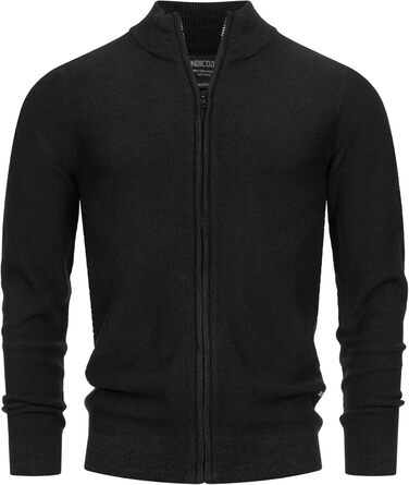Чоловіча в'язана жилетка Indicode INWestmoon з коміром-стійкою | Жилетка з тонкого в'язання з бавовняної суміші, чорний колір