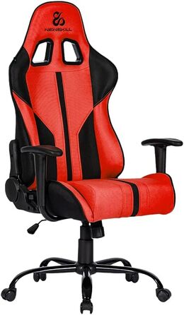 Ігрове крісло Newskill Horus Zephyr, ергономічне, тканинне, нахил 180°, 9 кольорів, червоне