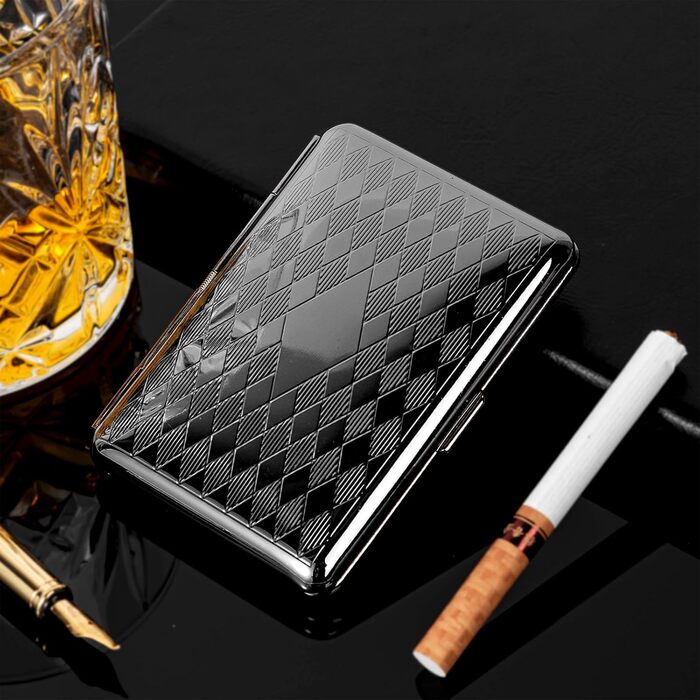 Металеве етолі для сигарет 84 мм, чорне, трикутник, для King Size (14 шт.), захист RFID