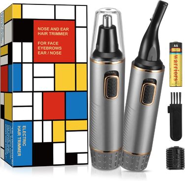 Триммер для носа Areyzin 2025 Upgrade: рожевий/сірий, водонепроникний, з двома лезами