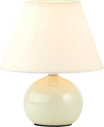 BRILLIANT Primo: Стильна настільна лампа з тканинним абажуром – для спальні, вітальні та приліжкові зони – E14, оранжевий/бежево-коричневий