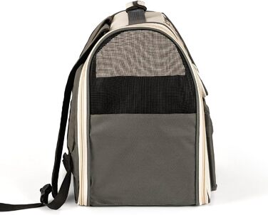 Рюкзак для тварин: переноска для кота/собаки, сірий, 37 × 34 × 25 см