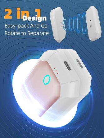 Електричні грілки для рук, багаторазові, 2 шт. в наборі, 3 режими нагріву, USB-зарядка, для чоловіків, на вулиці, кемпінг, полювання, рожеві