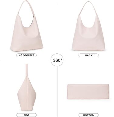 Сумка жіноча GSenhui Hobo Bag бежева: велика шопер-баг з м'якої шкіри для роботи, навчання та покупок