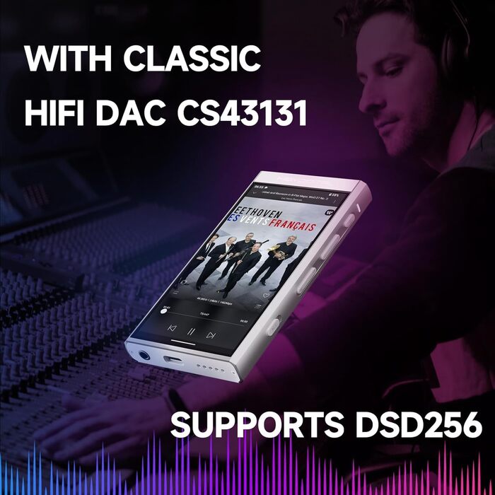 HiBy M300: Android MP3 плеєр з Bluetooth, WiFi, FM радіо та розширеним сховищем (128GB + 2TB)