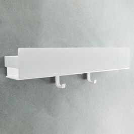 Designfabrik Hamburg Shower Shelf without Drilling | Bathroom Organizer | Shower Shelf without Drilling | Bathroom Shelf | Hanging Shelf | Wall Shelf | Adhesive Shower Basket | Shower Shelf White 42 cm