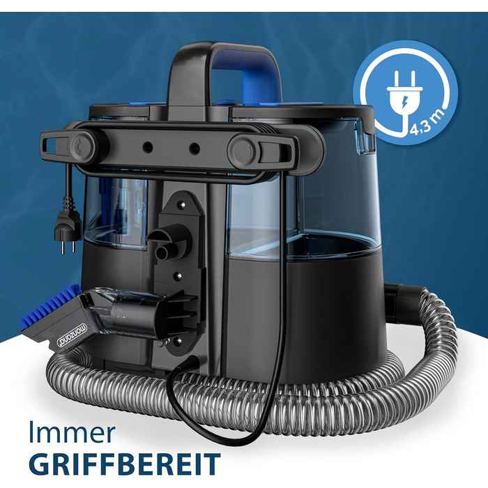 MONZANA® Апарат для чищення м'яких меблів та килимів - пилосос для миття з насадкою 2-в-1, шланг 1,2 м, радіус дії 5,5 м. Для дому