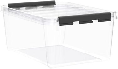 SmartStore - 10x Storage Box with Lid Classic (40x30x11cm) | Stackable Box with Lid | Food-Safe Plastic Box | Plastic Box with Lid & Reinforced Corners | 10 Year Warranty (14.0l, 4-Piece Set)