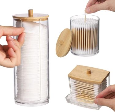 Набір для зняття макіяжу Tecbeauty Wattepad: диски, органайзер, дозатор, бамбуковий ковпачок