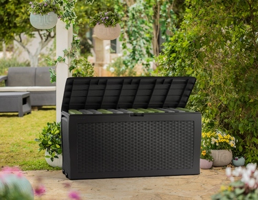 Садова скриня KETER Samoa Rattan Box 270 л, антрацит