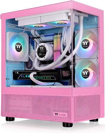 Корпус ПК Thermaltake TG ARGB Micro-Tower View 170 з Tempered Glass, 3 вентилятори ARGB, підтримка радіаторів 240/280mm, білий (Bubble Pink)