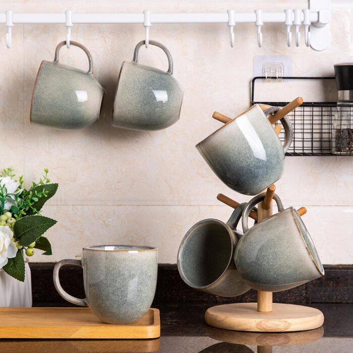 Набір глибоких тарілок GBhome з каменю (22см, 6 шт.) - для супу, пасти, страв