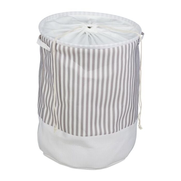 Relaxdays Fabric Laundry Basket with Stripes